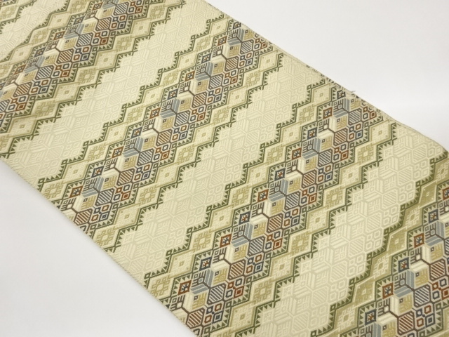 JAPANESE KIMONO / NAGOYA OBI / WOVEN RHOMBUS 